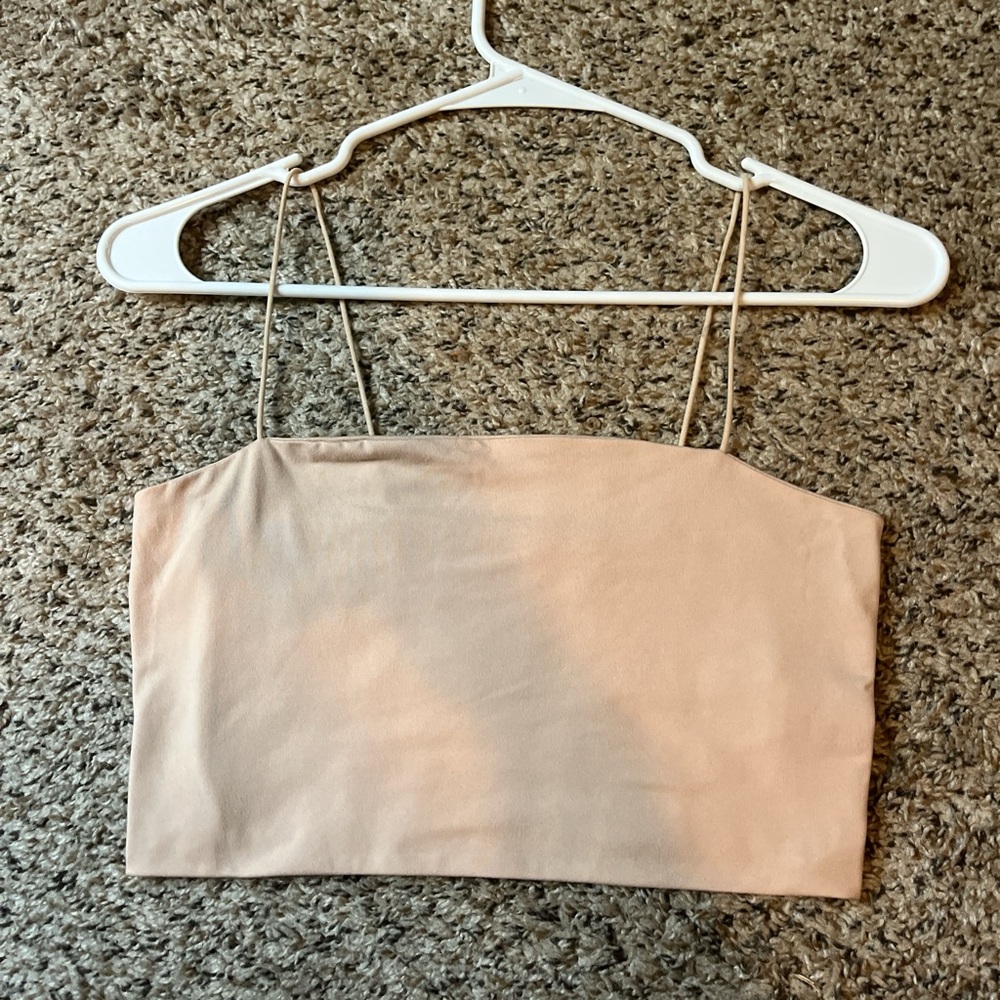 Elegant Beige Spaghetti Strap Top